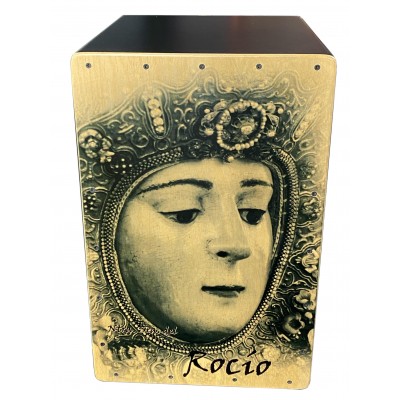 Cajón Flamenco Virgen del Rocío en Blanco y Negro