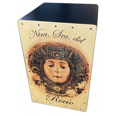 Cajón Flamenco Virgen del Rocío en Sepia Circular