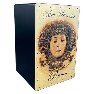 Cajón Flamenco Virgen del Rocío en Sepia Circular