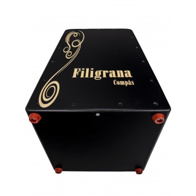 Cajón Flamenco Filigrana Compas Tapa Negra